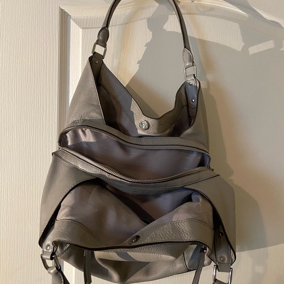 Gray Michael Kors Evie Large Leather Shoulder Bag - Picture 5 of 11